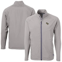 Men's Cutter & Buck  Gray UCF Knights Adapt Eco Knit Hybrid Recycled Full-Zip Jacket