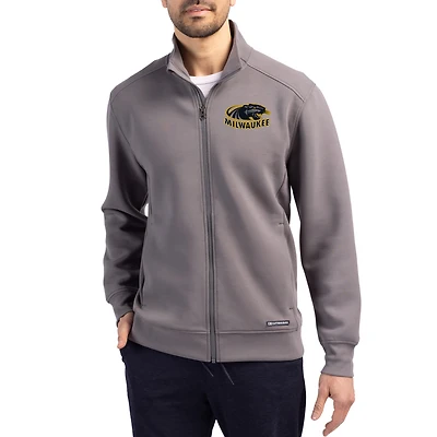 Men's Cutter & Buck  Gray Wisconsin-Milwaukee Panthers Roam Eco Recycled Full-Zip Jacket