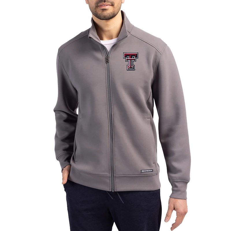 Men's Cutter & Buck Gray Texas Tech Red Raiders Roam Eco Recycled Full-Zip Jacket