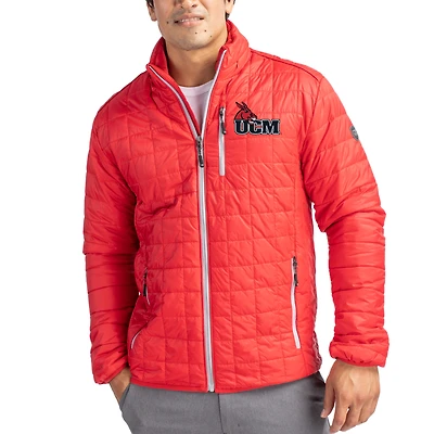 Men's Cutter & Buck Red Central Missouri Mules Rainier Eco Insulated PrimaLoft Full-Zip Puffer Jacket