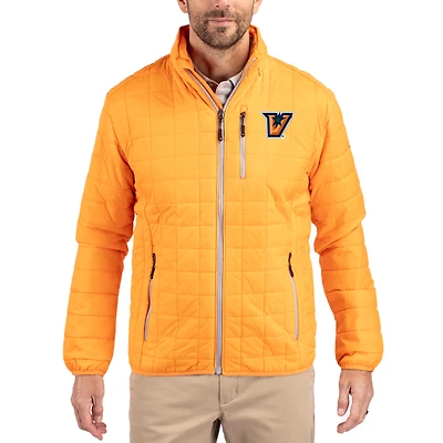 Men's Cutter & Buck  Orange Texas-Rio Grande Valley Vaqueros Rainier Eco Insulated PrimaLoft Full-Zip Puffer Jacket