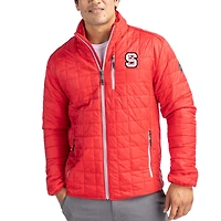 Men's Cutter & Buck  Red NC State Wolfpack Rainier Eco Insulated PrimaLoft Full-Zip Puffer Jacket