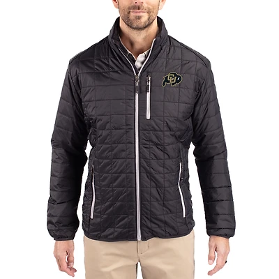 Men's Cutter & Buck  Black Colorado Buffaloes Rainier Eco Insulated PrimaLoft Full-Zip Puffer Jacket