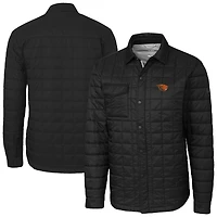 Men's Cutter & Buck  Black Oregon State Beavers Ranier Eco Insulated PrimaLoft Full-Snap Shacket