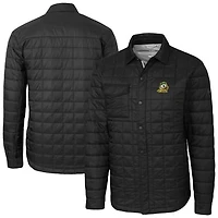 Men's Cutter & Buck  Black Oregon Ducks Ranier Eco Insulated PrimaLoft Full-Snap Shacket