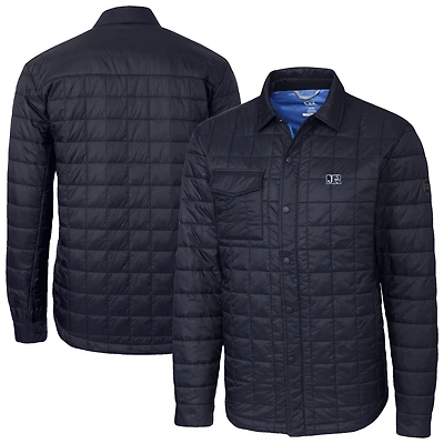 Men's Cutter & Buck  Navy Jackson State Tigers Ranier Eco Insulated PrimaLoft Full-Snap Shacket