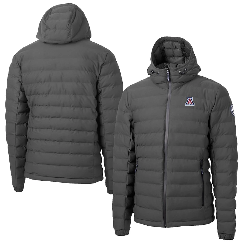 Men's Cutter & Buck  Gray Arizona Wildcats Mission Ridge Eco Insulated Repreve Hooded Full-Zip Puffer Jacket