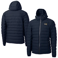 Men's Cutter & Buck  Navy Northern Arizona Lumberjacks Mission Ridge Eco Insulated Repreve Hooded Full-Zip Puffer Jacket