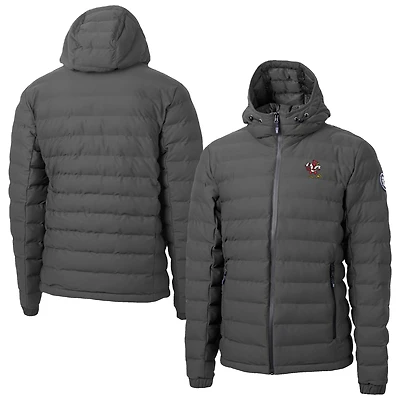 Men's Cutter & Buck  Gray Louisville Cardinals Mission Ridge Eco Insulated Repreve Hooded Full-Zip Puffer Jacket