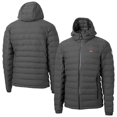 Men's Cutter & Buck Gray Ohio State Buckeyes Mission Ridge Eco Insulated Repreve Hooded Full-Zip Puffer Jacket