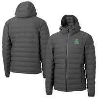 Men's Cutter & Buck Gray Marshall Thundering Herd Mission Ridge Eco Insulated Repreve Hooded Full-Zip Puffer Jacket