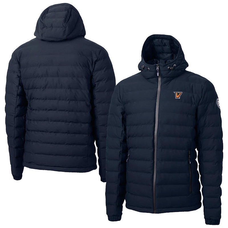 Men's Cutter & Buck Navy Texas-Rio Grande Valley Vaqueros Mission Ridge Eco Insulated Repreve Hooded Full-Zip Puffer Jacket