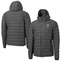 Men's Cutter & Buck  Gray Yale Bulldogs Mission Ridge Eco Insulated Repreve Hooded Full-Zip Puffer Jacket