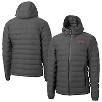 Men's Cutter & Buck  Gray Clark Atlanta University Panthers Mission Ridge Eco Insulated Repreve Hooded Full-Zip Puffer Jacket