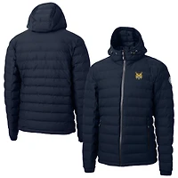 Men's Cutter & Buck  Navy Quinnipiac Bobcats Mission Ridge Eco Insulated Repreve Hooded Full-Zip Puffer Jacket
