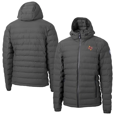 Men's Cutter & Buck  Gray Midwestern State Mustangs Mission Ridge Eco Insulated Repreve Hooded Full-Zip Puffer Jacket