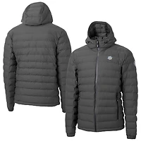 Men's Cutter & Buck  Gray Southern University Jaguars Mission Ridge Eco Insulated Repreve Hooded Full-Zip Puffer Jacket