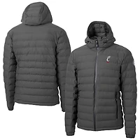 Men's Cutter & Buck Gray Cincinnati Bearcats Mission Ridge Eco Insulated Repreve Hooded Full-Zip Puffer Jacket
