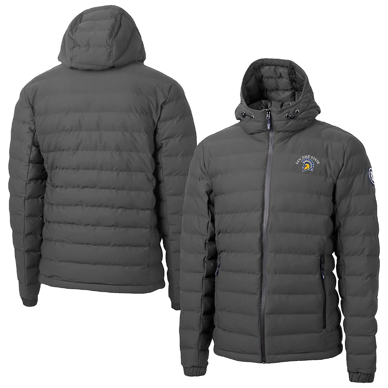Men's Cutter & Buck  Gray San Jose State Spartans Mission Ridge Eco Insulated Repreve Hooded Full-Zip Puffer Jacket