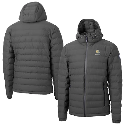 Men's Cutter & Buck  Gray Albany State Golden Rams Mission Ridge Eco Insulated Repreve Hooded Full-Zip Puffer Jacket