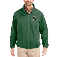 Men's Cutter & Buck Hunter Green Michigan State Spartans Charter Eco Recycled Full-Zip Jacket