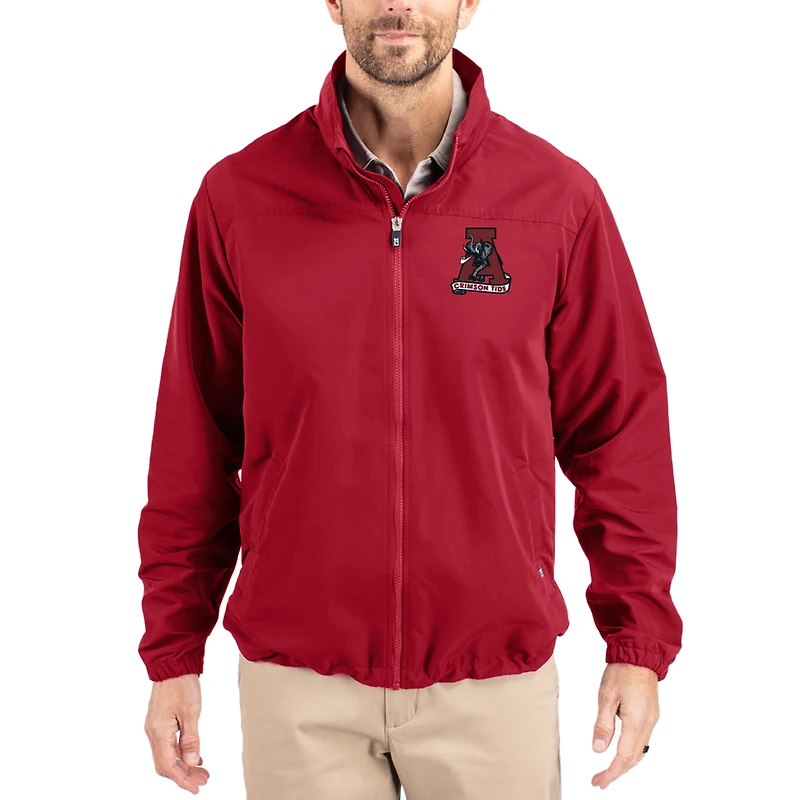 Men's Cutter & Buck Crimson Alabama Crimson Tide Charter Eco Recycled Full-Zip Jacket