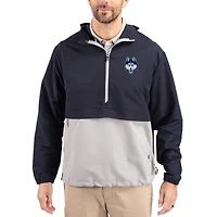 Men's Cutter & Buck Navy UConn Huskies Charter Eco Recycled Half-Zip Anorak Jacket