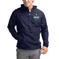 Men's Cutter & Buck Navy UNC Wilmington Seahawks Charter Eco Recycled Half-Zip Anorak Jacket