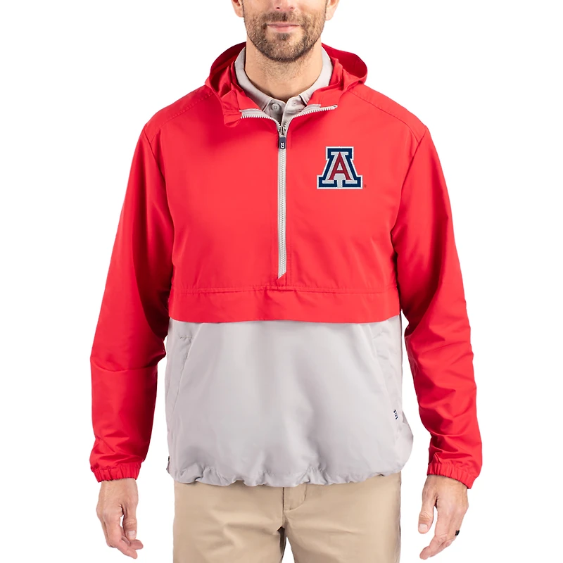 Men's Cutter & Buck Arizona Wildcats Charter Eco Recycled Half-Zip Anorak Jacket