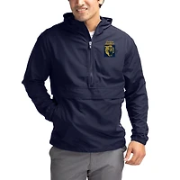 Men's Cutter & Buck Blue FIU Panthers Charter Eco Recycled Half-Zip Anorak Jacket