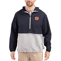 Men's Cutter & Buck Navy Auburn Tigers Charter Eco Recycled Half-Zip Anorak Jacket