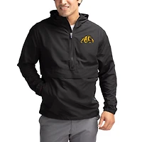 Men's Cutter & Buck Black Bowie State Bulldogs Charter Eco Recycled Half-Zip Anorak Jacket