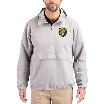 Men's Cutter & Buck Gray Southeastern Louisiana Lions Charter Eco Recycled Half-Zip Anorak Jacket