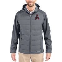 Men's Cutter & Buck Alabama Crimson Tide Evoke Hybrid Eco Softshell Recycled Full Zip Hooded Jacket