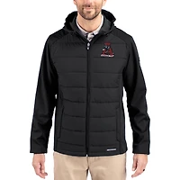 Men's Cutter & Buck Alabama Crimson Tide Evoke Hybrid Eco Softshell Recycled Full Zip Hooded Jacket