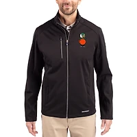 Men's Cutter & Buck Black UCF Knights Evoke Eco Softshell Recycled Full-Zip Jacket