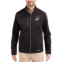 Men's Cutter & Buck Black Portland State Vikings Evoke Eco Softshell Recycled Full-Zip Jacket