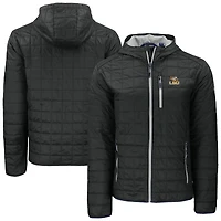 Men's Cutter & Buck Black LSU Tigers Rainier Eco PrimaLoft Hooded Full-Zip Jacket
