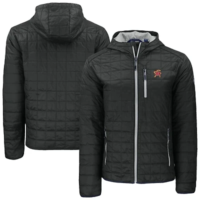 Men's Cutter & Buck  Black Maryland Terrapins Rainier Eco PrimaLoft Hooded Full-Zip Jacket