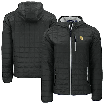 Men's Cutter & Buck  Black Baylor Bears Rainier Eco PrimaLoft Hooded Full-Zip Jacket