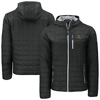 Men's Cutter & Buck  Black Texas Longhorns Rainier Eco PrimaLoft Hooded Full-Zip Jacket