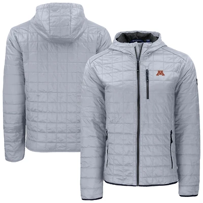 Men's Cutter & Buck  Gray Minnesota Golden Gophers Rainier Eco PrimaLoft Hooded Full-Zip Jacket