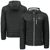 Men's Cutter & Buck  Black Utah Utes Rainier Eco PrimaLoft Hooded Full-Zip Jacket
