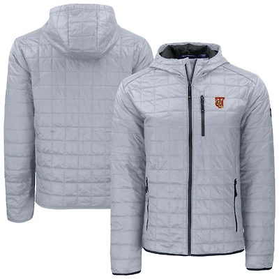 Men's Cutter & Buck  Gray Tuskegee Golden Tigers Rainier Eco PrimaLoft Hooded Full-Zip Jacket