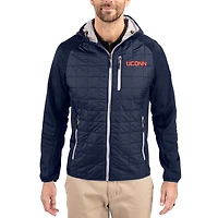 Men's Cutter & Buck  Navy UConn Huskies Rainier Eco Hybrid PrimaLoft Raglan Full-Zip Jacket