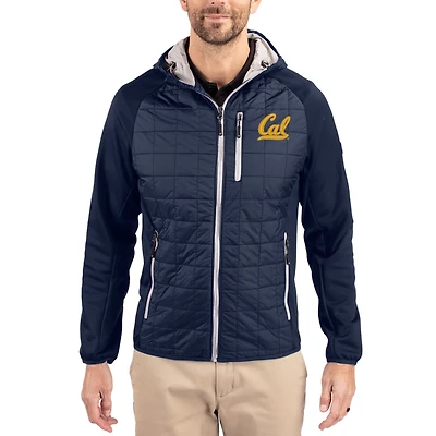 Men's Cutter & Buck  Navy Cal Bears Rainier Eco Hybrid PrimaLoft Raglan Full-Zip Jacket