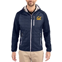 Men's Cutter & Buck  Navy Cal Bears Rainier Eco Hybrid PrimaLoft Raglan Full-Zip Jacket