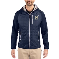 Men's Cutter & Buck  Navy Navy Midshipmen Rainier Eco Hybrid PrimaLoft Raglan Full-Zip Jacket