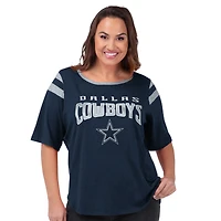 Women's G-III 4Her by Carl Banks Navy Dallas Cowboys Plus Linebacker T-Shirt