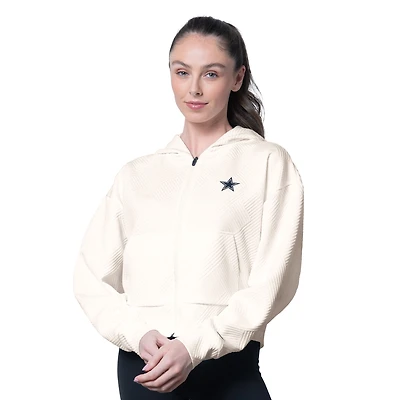 Women's MSX by Michael Strahan Cream Dallas Cowboys Eleanor Full-Zip Hoodie